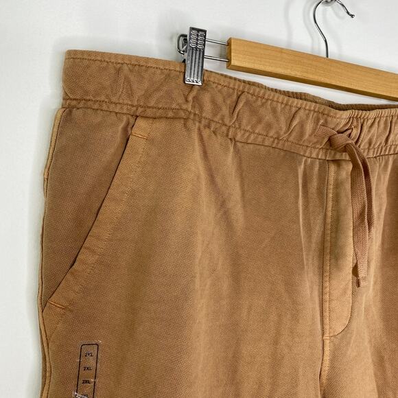 VRST Toasted Coconut Brown 7" Washed Twill Terry Short Cotton Mens Size 2XL - Picture 4 of 10